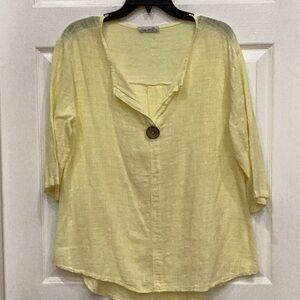 Elegant Yellow Long Sleeve Women's Top